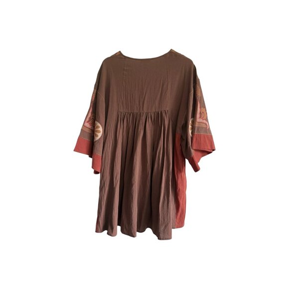 Easel “Carefree” Dress – Mocha (Large) / Boho, Flowy, V-Neck, Embroidered / NWT - Picture 2 of 4